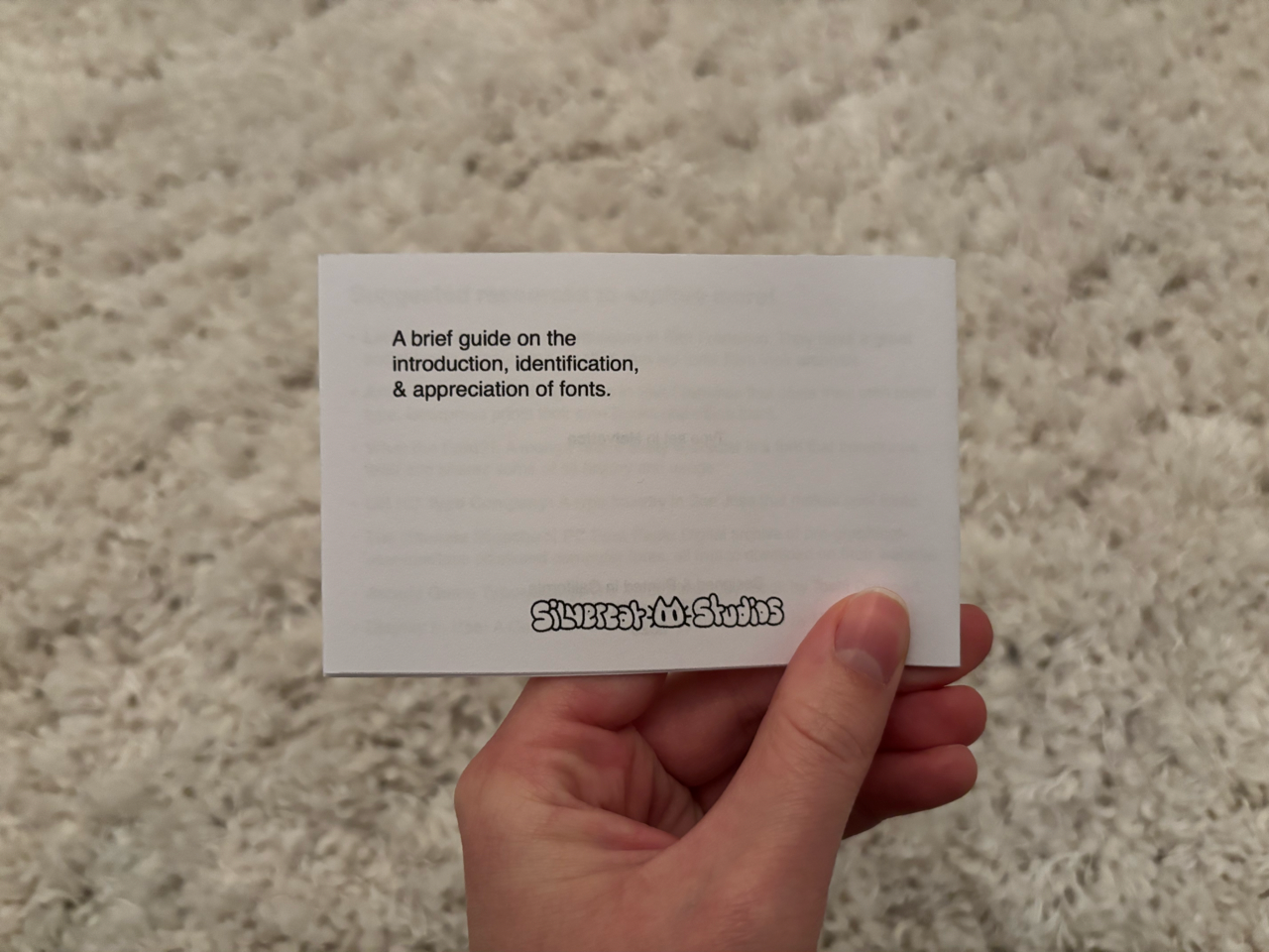 Font Zine Back Cover